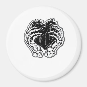Imán Skeleton Heart Hands Funny