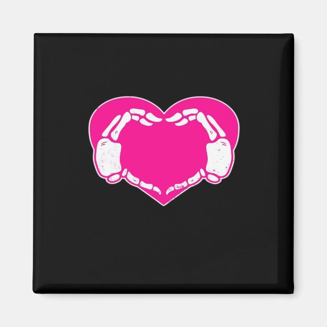 Imán Skeleton Heart Hands Gothic Valentine Classic (Frente)