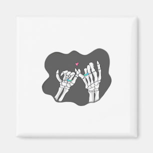 Imán Skeleton Heart Hands Promise