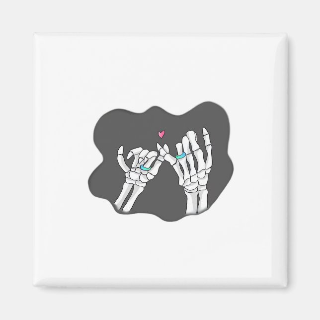 Imán Skeleton Heart Hands Promise (Frente)