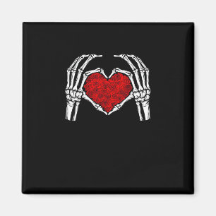 Imán Skeleton Heart Hands Rótulo El día de San Valentín