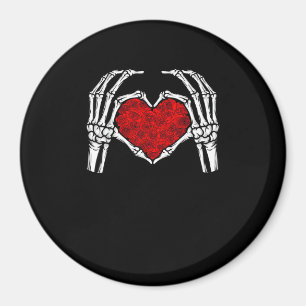 Imán Skeleton Heart Hands Rótulo El día de San Valentín