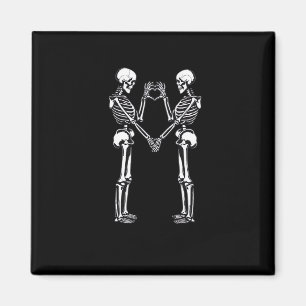 Imán Skeleton Heart Hands Rótulo Halloween Costume Clas