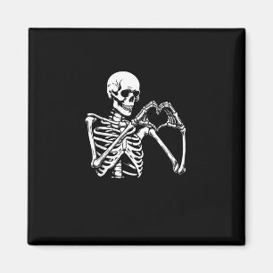 Imán Skeleton Heart Hands Rótulo Halloween Costume Retr