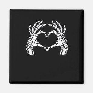 Imán Skeleton Heart Hands Rótulo Halloween Disstume vir