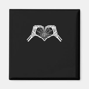Imán Skeleton Heart Hands Spiderweb Halloween Spooky Wo