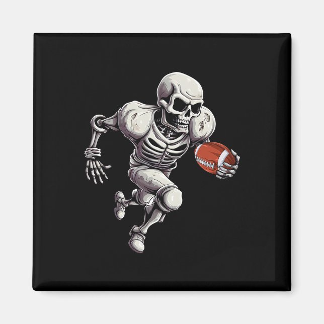 Imán Skeleton Jugando Fútbol Halloween Skull Lover 1 (Frente)