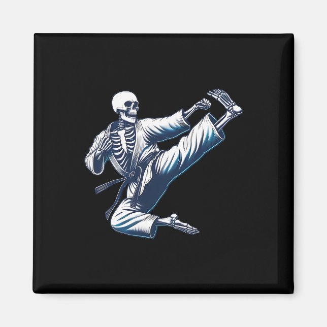Imán Skeleton Karate Kick Artes Marciales Kickboxing Mm (Frente)