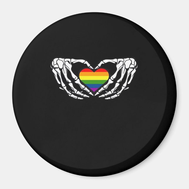 Imán Skeleton Lgbt Orgullo Gótico Halloween Clásico (Frente)