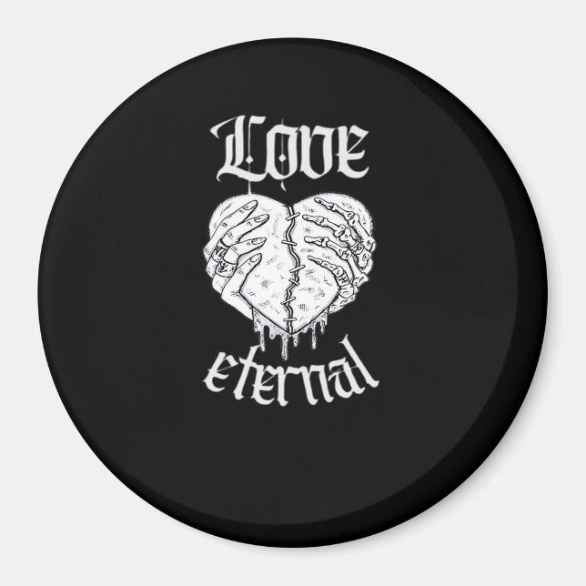 Imán Skeleton Manos Corazón Gótico Clásico (Frente)