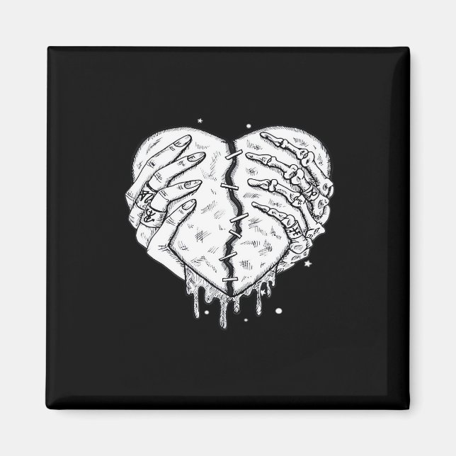 Imán Skeleton Manos Corazón- Gótico Corazón Clásico (Frente)