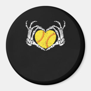 Imán Skeleton Manos Corazón Halloween Disstume Softball