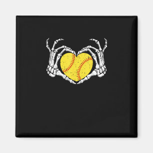 Imán Skeleton Manos Corazón Halloween Disstume Softball