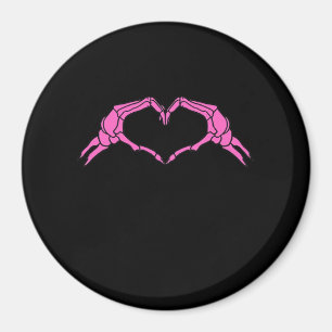 Imán Skeleton manos corazón Rótulo retro Halloween