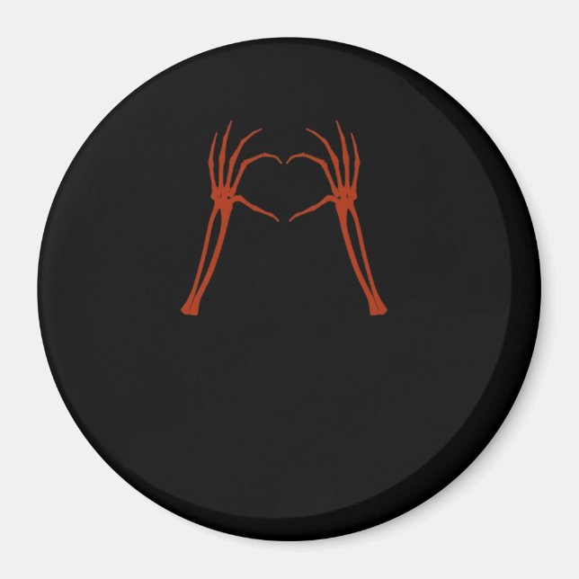 Imán Skeleton manos Rótulo de corazón disfraz Funny Hal (Frente)