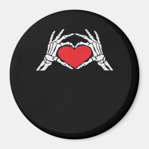 Imán Skeleton Manos un Clásico Del Corazón Rojo