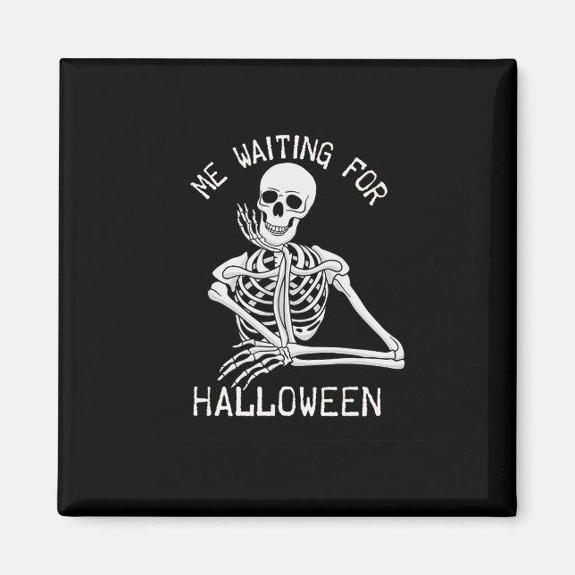 Imán Skeleton Me Espera Por Halloween (Frente)