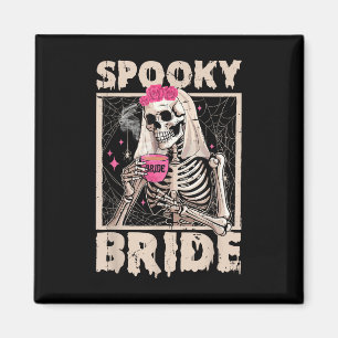 Imán Skeleton Novia Bebida Café Boda Halloween C