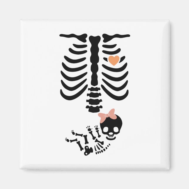 Imán Skeleton para bebé disfraz de Halloween (Frente)