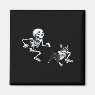 Imán Skeleton persigue a perro Mascota de Halloween del