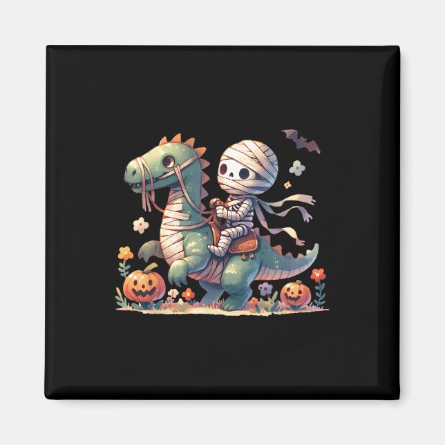 Imán Skeleton Riding Dragon Halloween Templo Kid (Frente)