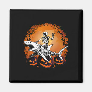 Imán Skeleton Riding Shark Lazy Halloween Disstume dive