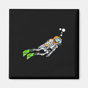 Imán Skeleton Scu Buceo Halloween Calabaza