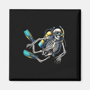 Imán Skeleton Scu Buceo Halloween Skeleton Scu Diver