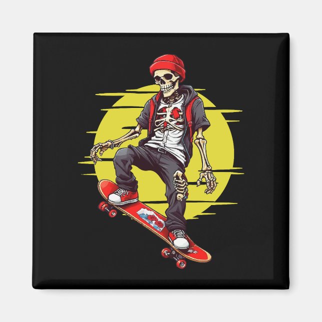 Imán Skeleton Skateboard (Frente)