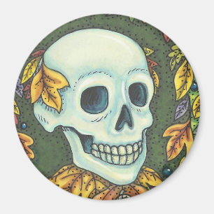 Imán SKELETON SKULL, GENTLEMAN HALLOWEEN MAGNET Round