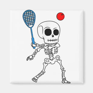 Imán Skeleton Squash Game Halloween Racket Player Easy