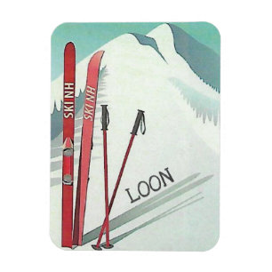 Imán Ski NH Loon Mountain Vintage Ski Art