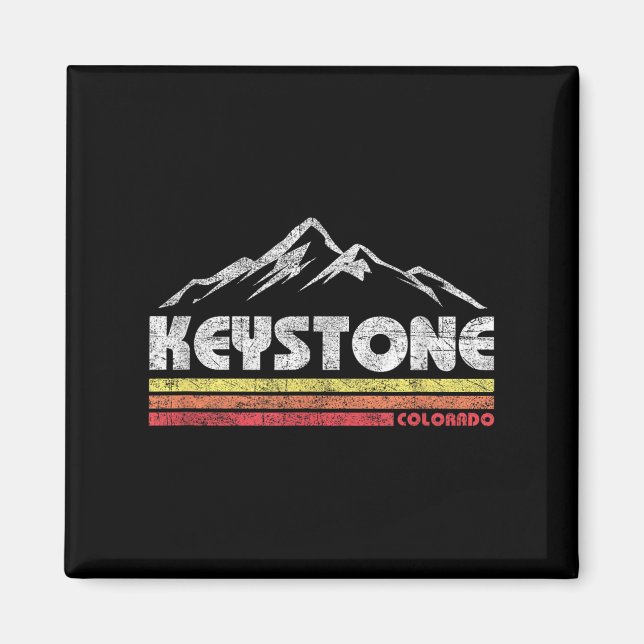 Imán Ski Retro de Bicicleta Keystone Colorado (Frente)