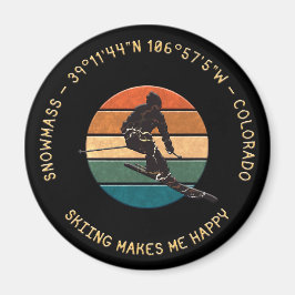 Imán Ski SnowMass, Colorado - Esquiador masculino, text