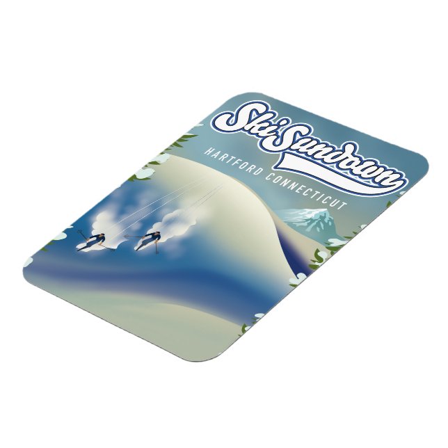 Imán Ski Sundown Hartford Connecticut poster de esquí (Lado Izquierdo)