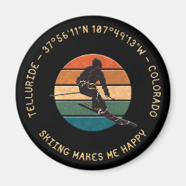 Imán Ski Telluride, Colorado - Esquiador masculino, tex