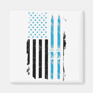 Imán Ski USA   Esquiadores de esquí Ideas de regalo