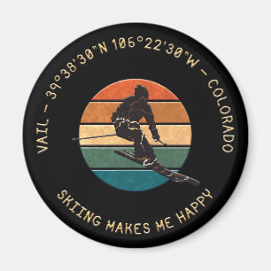 Imán Ski Vail, Colorado - Man Skip Golden Text