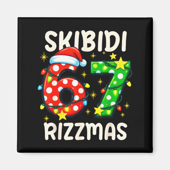 Imán Skibidi 67 Rizzmas Funny Six Seven Meme Christmas  (Frente)