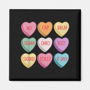 Imán Skibidi Día de San Valentín Rizz Candy Heart Groov