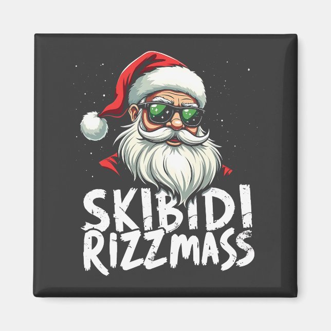 Imán Skibidi Rizzmas Navidades divertidos de jerga gene (Frente)