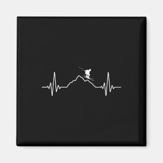 Imán Skiing Heartbeat Ski Gift For Skiers _2 