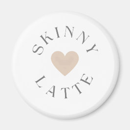 Imán Skinny Latte Corazón Neutral, Regalo para Amantes 