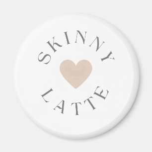 Imán Skinny Latte Corazón Neutral, Regalo para Amantes