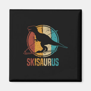 Imán Skisaurus Dino Divertido Esquí Dinosaurio Esquí