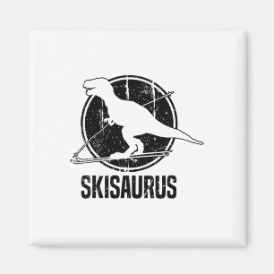 Imán Skisaurus Dinosaurio Esquí Dinosaurio de Esquí Din