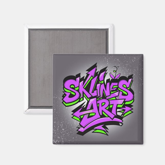 Imán SklinesArt – Logotipo de Grafiti Audaz (Anverso/Reverso)