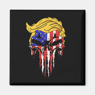 Imán Skull Bandera De Eeuu Hair Gracioso Regalo Del Pre