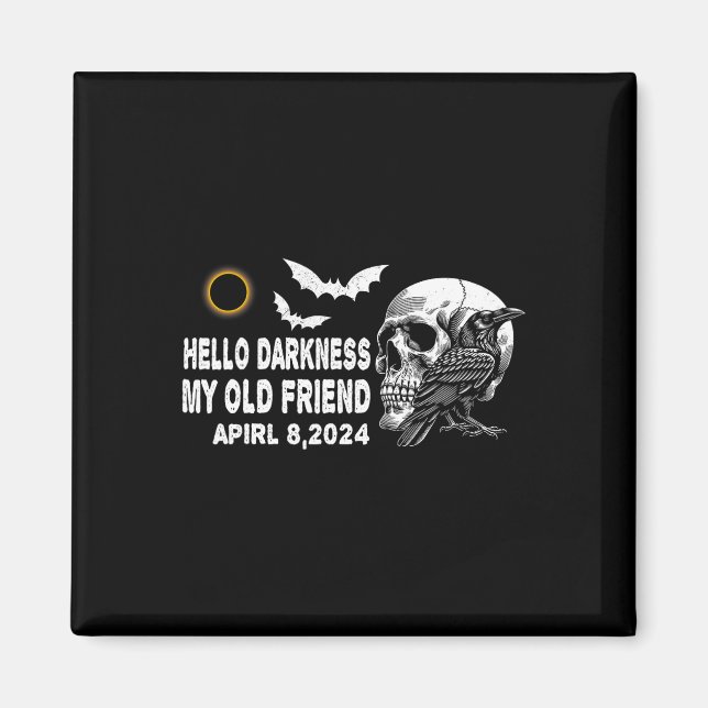 Imán Skull Crow Hello Darkness My Old Friar Ecli (Frente)