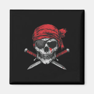Imán Skull De Bandera Pirata Y Gráfico De Esqueleto De